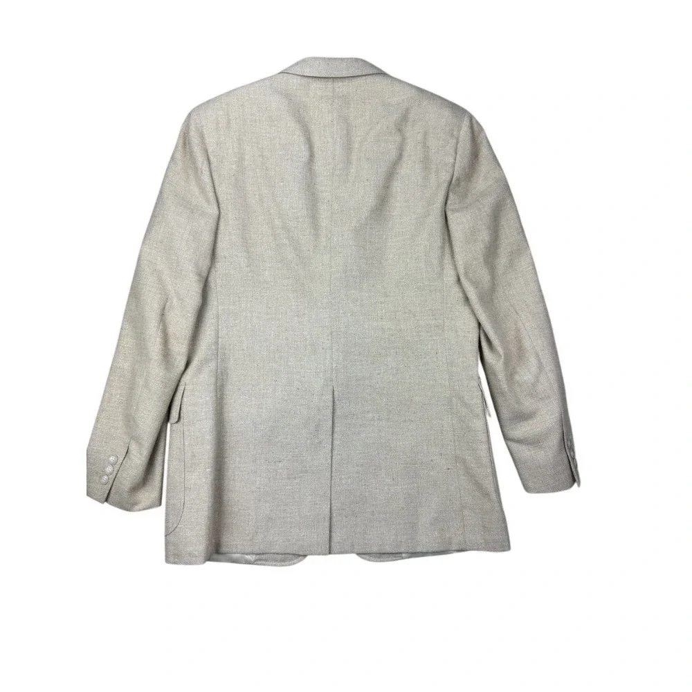 Vintage Cricketeer‎ Oatmeal Linen Silk Blend Blazer Men's 40R Union Made US